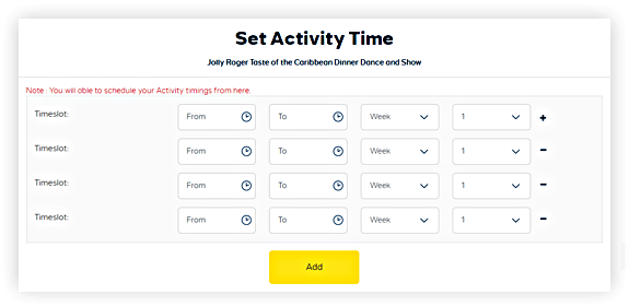 Set Times And Reminders For Each Day's Activities